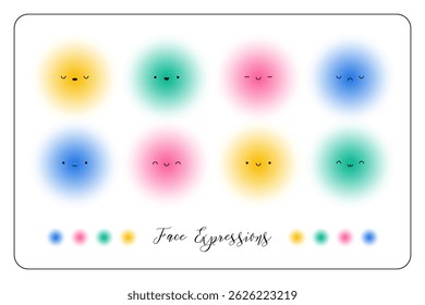 Conjunto de Vector de expresiones de cara de dibujos animados