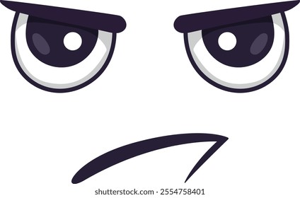 Cartoon face with frowning mouth and eyebrows showing an angry expression, creating a simple yet impactful visual representation of negative emotions