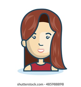 cartoon face girl brunette