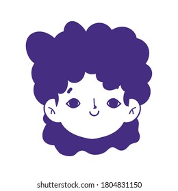 cartoon face girl female character isolated icon vector illustration