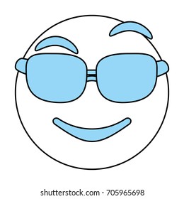 Cartoon face with glasses design