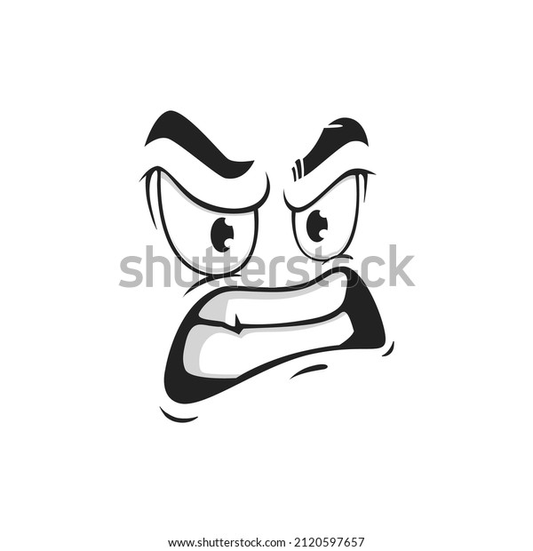 Cartoon Face Gnash Teeth Vector Angry Stock Vector (Royalty Free ...