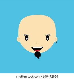 cartoon face with goatee vector art