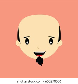 cartoon face with goatee vector art