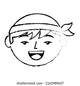 cartoon face cartoon happy chinese man