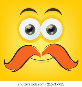 Cartoon face of hipster
