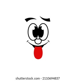 Cartoon face icon design template vector isolated