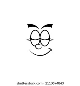 Cartoon face icon design template vector isolated