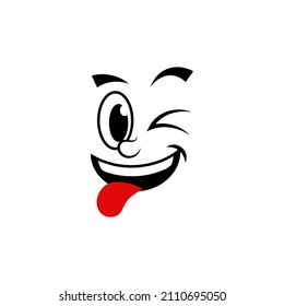 Cartoon face icon design template vector isolated