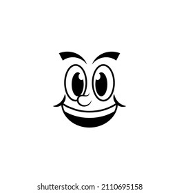Cartoon face icon design template vector isolated