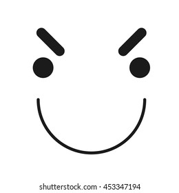 cartoon face icon with an evil smile