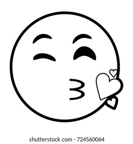 Cartoon face and kiss design