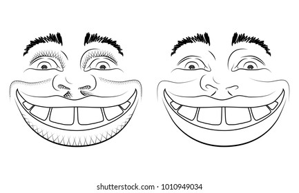 cartoon, face laughing