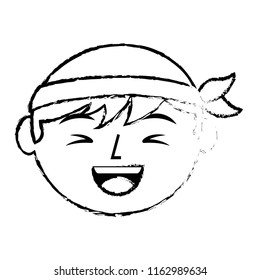 cartoon face laughing chinese man