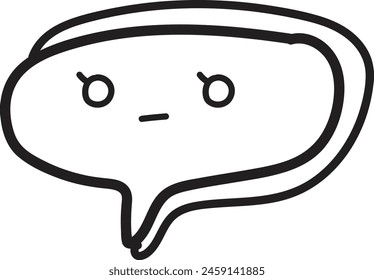 A cartoon face with a mouth that looks like it's frowning. The eyes are closed and the mouth is open