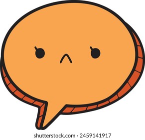 A cartoon face with a mouth that looks like it's frowning. The eyes are closed and the mouth is open