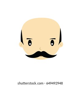 cartoon face with mustache vector art