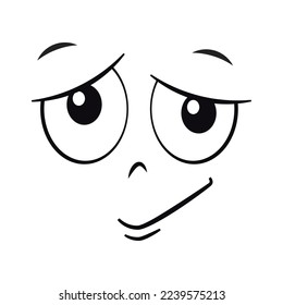 
Cartoon face with raised eyebrow vector illustration