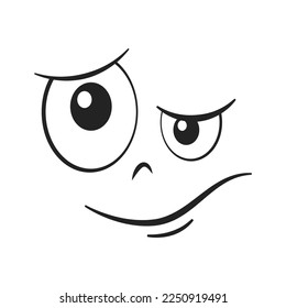 Cartoon face with raised eyebrow vector illustration