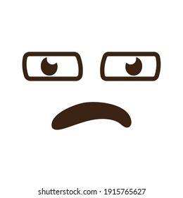 cartoon face sad emoticon icon vector illustration design