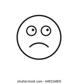 Cartoon Face Sad Negative People Emotion Icon Vector Illustration
