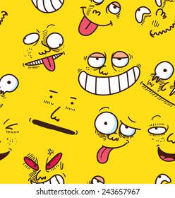 cartoon face seamless background