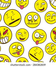 cartoon face seamless background