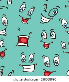 cartoon face seamless background