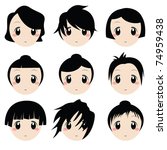 cartoon face set