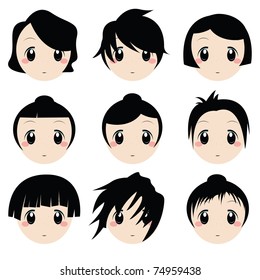 cartoon face set