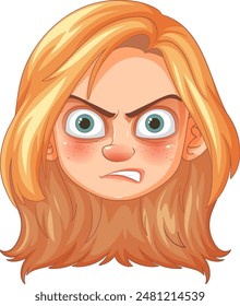 A cartoon face showing an angry expression