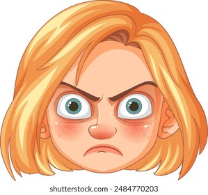 A cartoon face showing intense anger