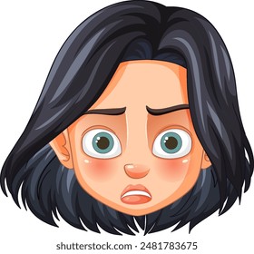 A cartoon face showing a surprised expression