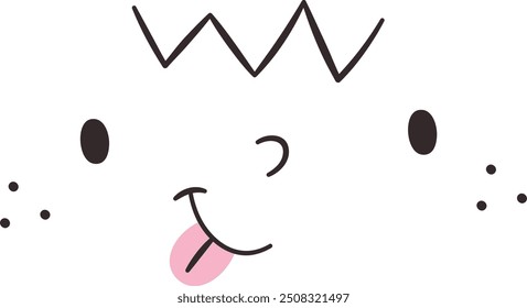 Cartoon Face Showing Tongue Vector Illustration