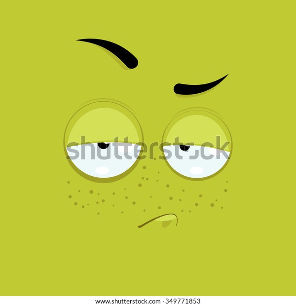 Cartoon Face Skeptical Expression On Light Stock Vector (Royalty Free ...