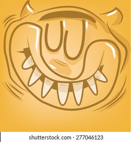 cartoon face with a smile.