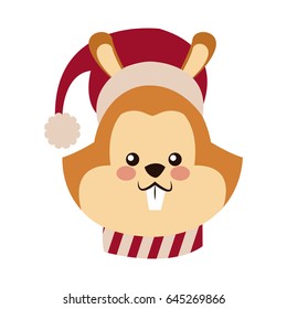 cartoon face squirrel christmas scarf image