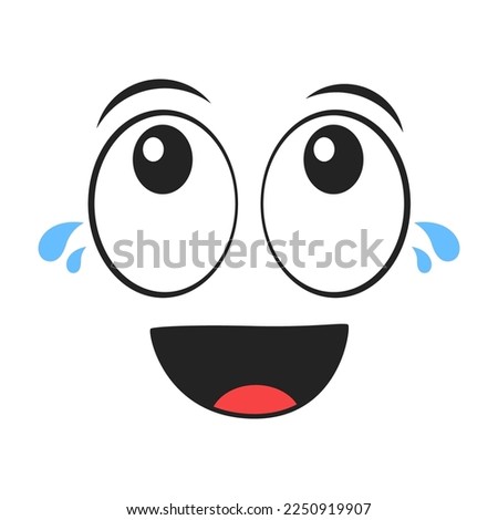 Cartoon face with tears of joy vector illustration