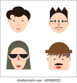 Cartoon face A vector