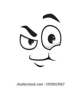 Cartoon Face Vector Icon, Funny Emoji With Wink Eye, Puff Cheek And Smirk Smiling Mouth. Facial Expression, Feelings, Smile Isolated On White Background
