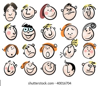 cartoon face vector people