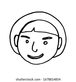 caricatura de personas vectoriales. Ilustración artística de línea dibujada a mano. Conjunto de doodles de emociones humanas