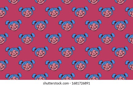 cartoon face vector people. Hand drawn line art colored illustration. Human emotions doodle set