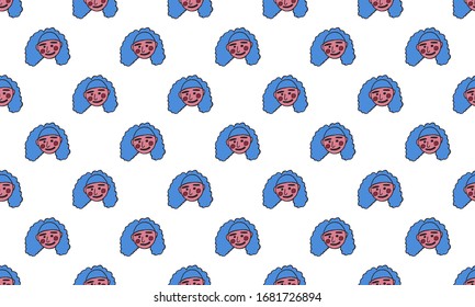 caricatura de personas vectoriales. Ilustración coloreada con líneas dibujadas a mano. Conjunto de doodles de emociones humanas