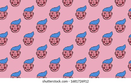 caricatura de personas vectoriales. Ilustración coloreada con líneas dibujadas a mano. Conjunto de doodles de emociones humanas