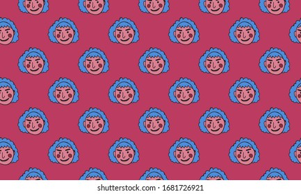 cartoon face vector people. Hand drawn line art colored illustration. Human emotions doodle set