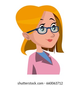 cartoon face woman pretty smile image