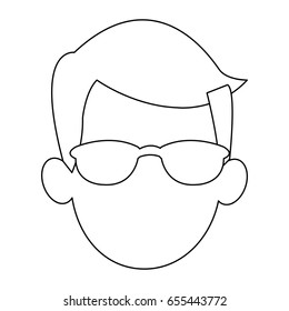cartoon face of young man image