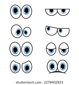 Cartoon faces with different expressions