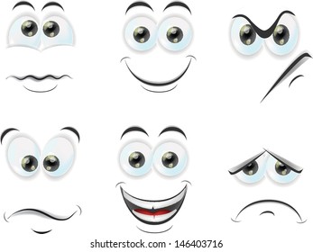 Cartoon faces with emotions 